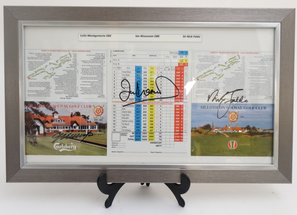 Golf: Three signed Siloth Golf Club score cards, autographed by Sir Nick Faldo, - Image 7 of 8