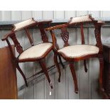 A pair of Edwardian corner chairs CONDITION: Please Note - we do not make reference