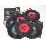 A small collection of singles and EPs by Billy Holiday, Louis Armstrong, etc.