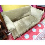 A 2 seater Edwardian Chesterfield style turned leg sofa CONDITION: Please Note -