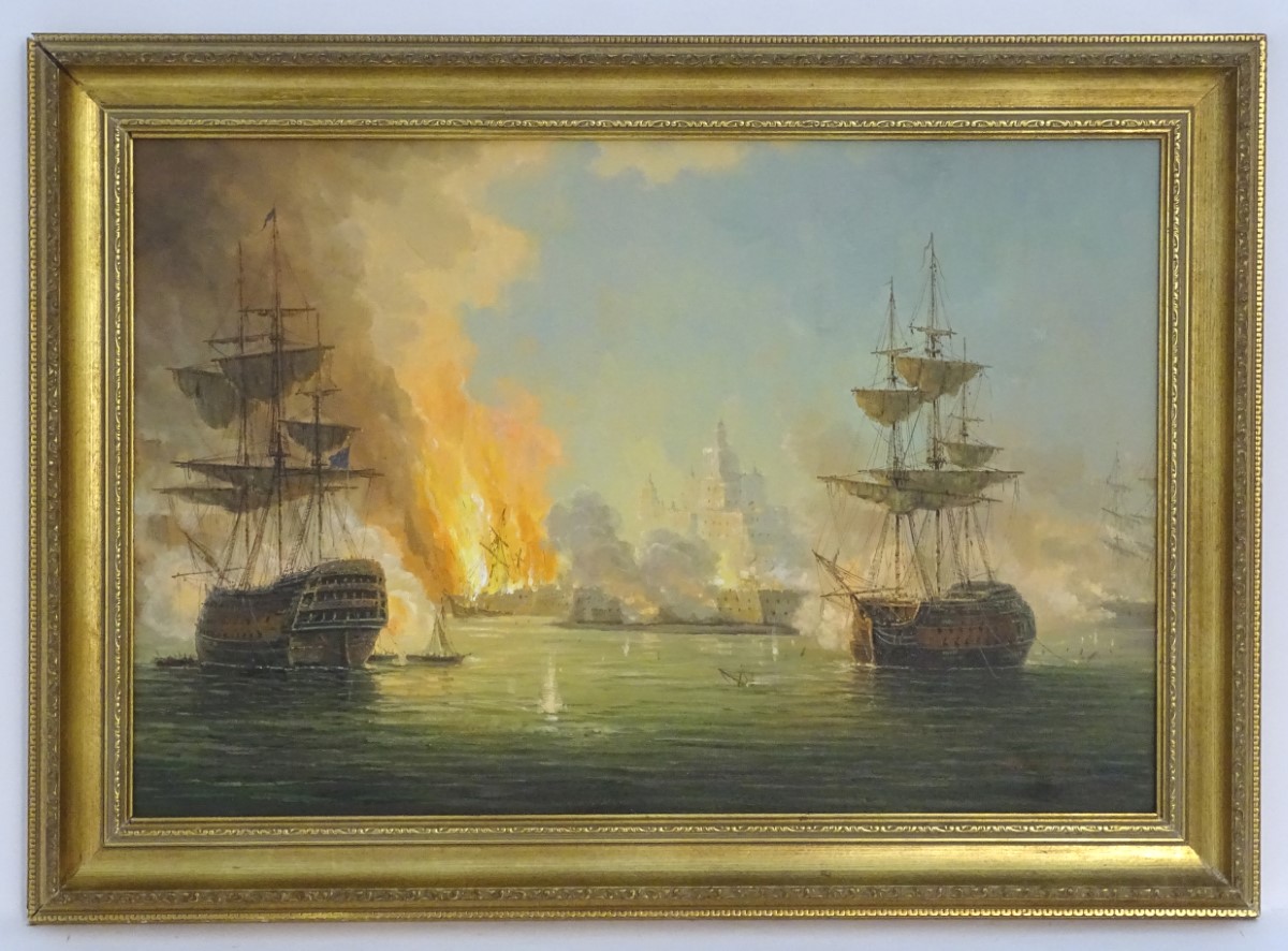 James Hardy, XX, Marine School, Oil on canvas laid on board,