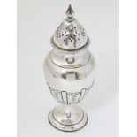 A silver plated sugar caster / sifter 8" long CONDITION: Please Note - we do not