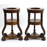 A pair of mid 19thC mahogany dining room pedestals,