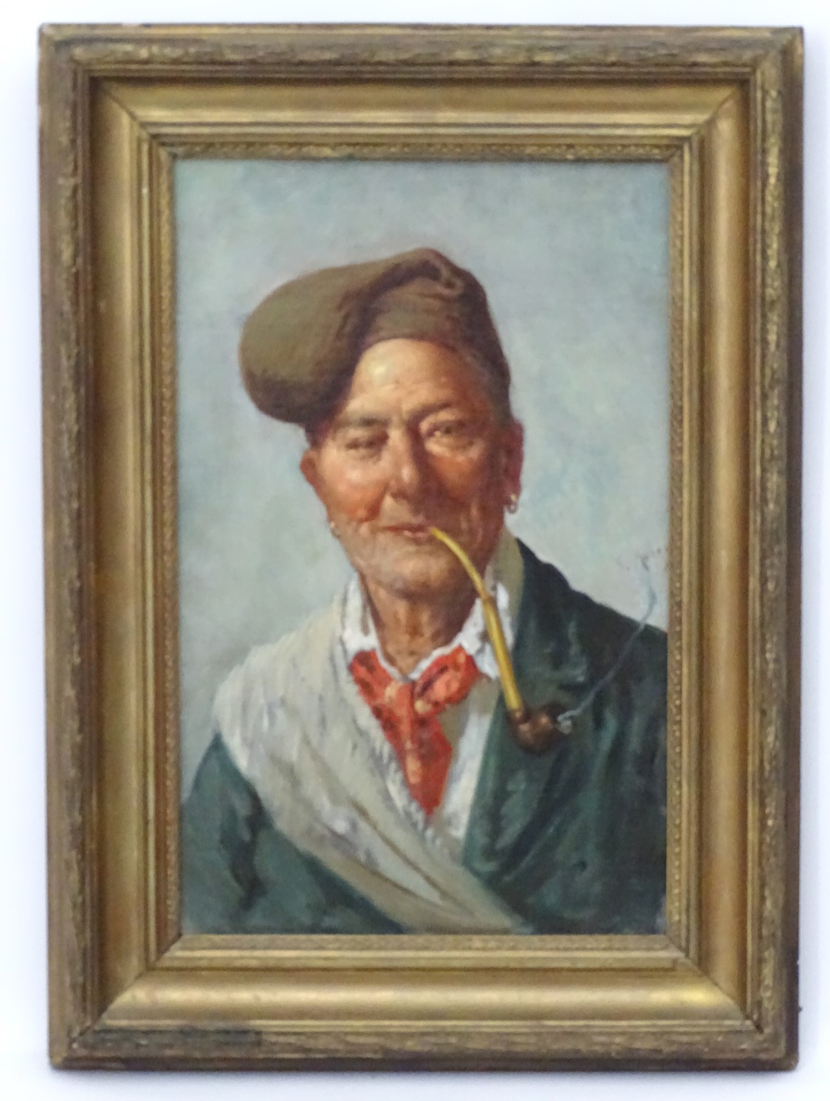 Salvatore Maresca, XIX-XX, Italian School, Oil on canvas, A portrait of an old man smoking a pipe, - Image 5 of 10