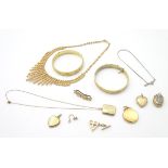 Assorted jewellery including various rolled gold etc items including lockets marked 9ct gold front