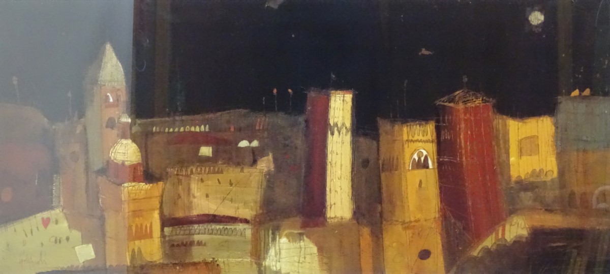 After Georg Gruola, XX, Coloured print, Marrakesh in the evening, Facsimile signed lower left. - Image 10 of 10