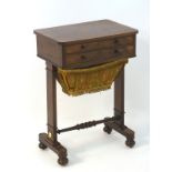 A Regency mahogany sewing table,