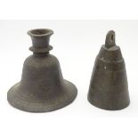 A bronze cow bell, approx.