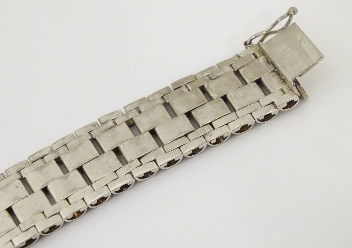 A silver bracelet of wide link strap form CONDITION: Please Note - we do not make - Image 8 of 8