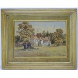 Edith Parsons, XIX-XX, Watercolour, Farmhouse at Fotheringhay, Signed lower right and titled verso.