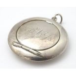 An early 20thC small silver compact with mirror to lid. Maker Henry Matthews.
