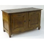 A late 18thC large continental oak mule chest/coffer,