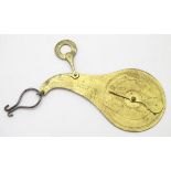 A 19thC brass pendulum letter scale, marked J. Cooke & Sons, capacity 2oz. Approx. 4 1/8" long.
