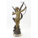 A spelter figure of Eros after Auguste Moreau (1834 - 1917),