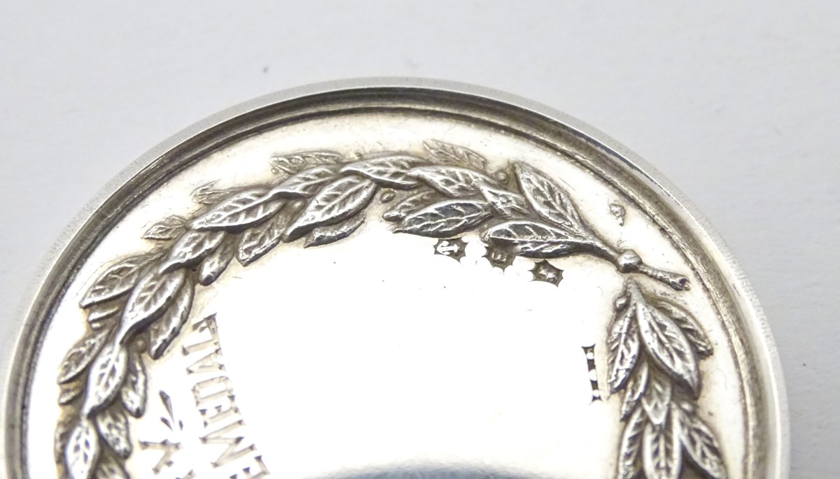 A hallmarked silver medallion depicting cockerels, - Image 3 of 9