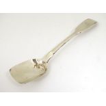 A silver fiddle pattern sugar shovel hallmarked London 1849 maker Chawner & Co.