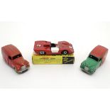 Dinky Toys: Two Austin D40 vans (471), one red advertising Nestle's,
