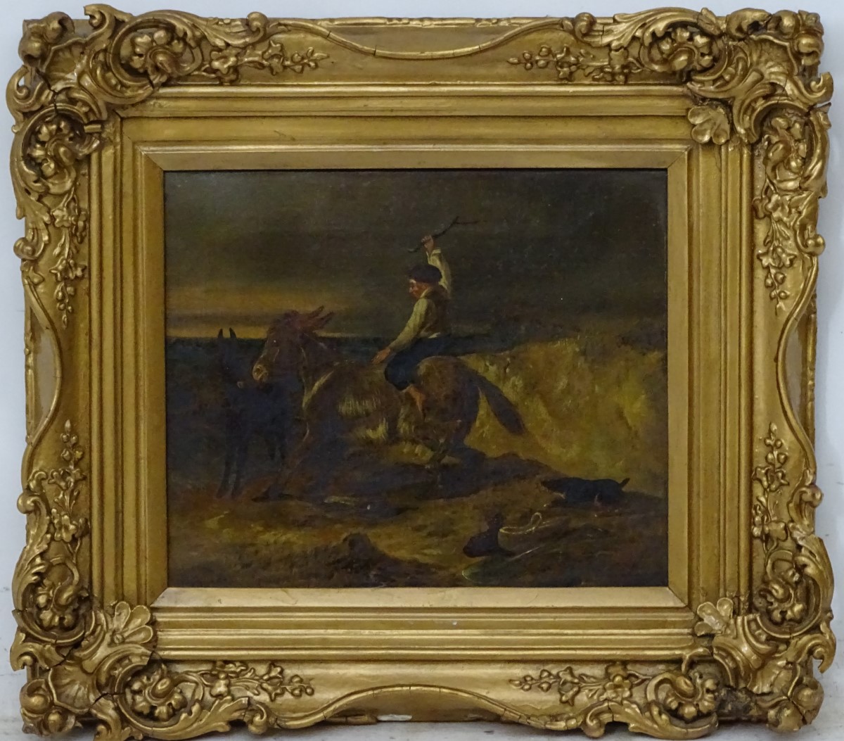 R A Bell (1815-1885) ?, Oil on canvas, The stubborn Donkey, Signed lower left. - Image 7 of 12