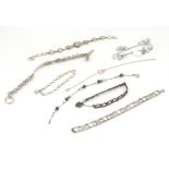 Assorted bracelets including a silver gilt bracelet with heart decoration,