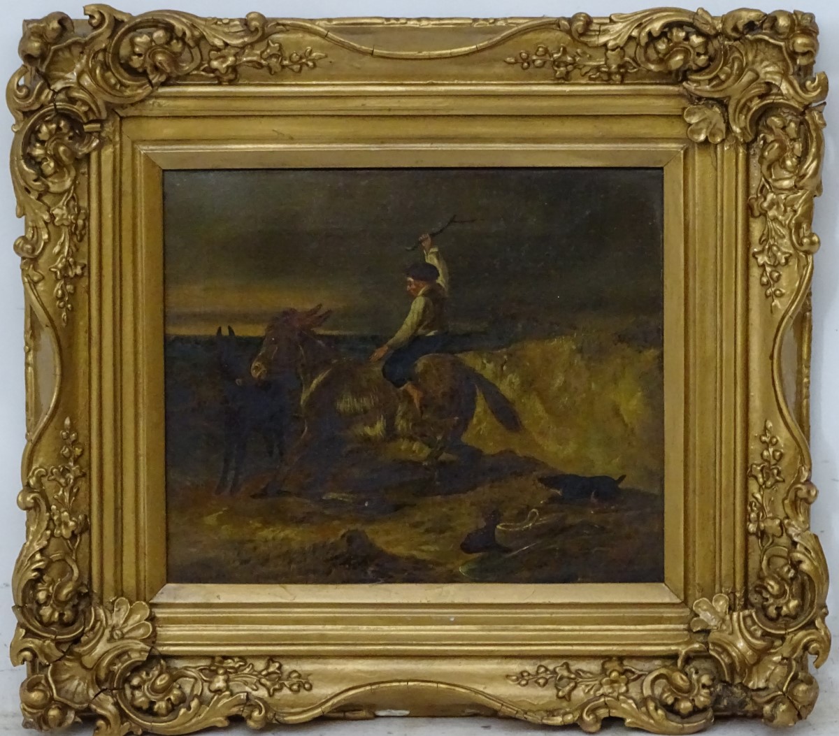 R A Bell (1815-1885) ?, Oil on canvas, The stubborn Donkey, Signed lower left. - Image 6 of 12