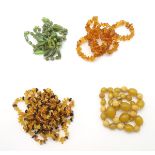 Assorted vintage bead necklaces including amber beads etc CONDITION: Please Note -