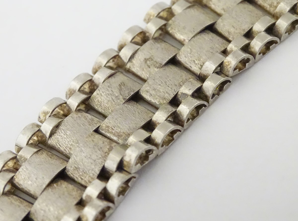 A silver bracelet of wide link strap form CONDITION: Please Note - we do not make - Image 3 of 8