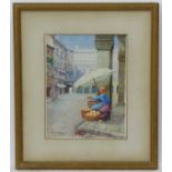 Godfrey Hughes, XIX-XX, Watercolour, The Continental Fruit Seller,
