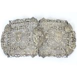 A silver plate 2-part buckle 4 3/4" wide overall.