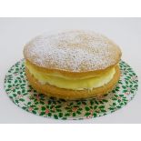 Victoria sponge with a lemon curd and butter cream filling with a festive dusting of icing sugar! (