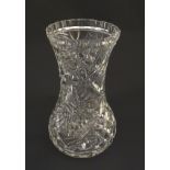 A large cut crystal / glass vase 10 1/2" high CONDITION: Please Note - we do not