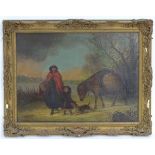 Manner of Edward Robert Smythe (1810-1899), Oil on canvas, Winter Travellers,