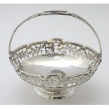 A silver bon bon dish of basket form hallmarked Sheffield 1927 maker Mappin & Webb Ltd.