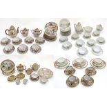 A large quantity of assorted, hand painted Japanese eggshell tea wares,