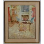 Richard Akerman (1942), Watercolour, The Reading Room, Signed lower left, 19'' x 15 1/2''.