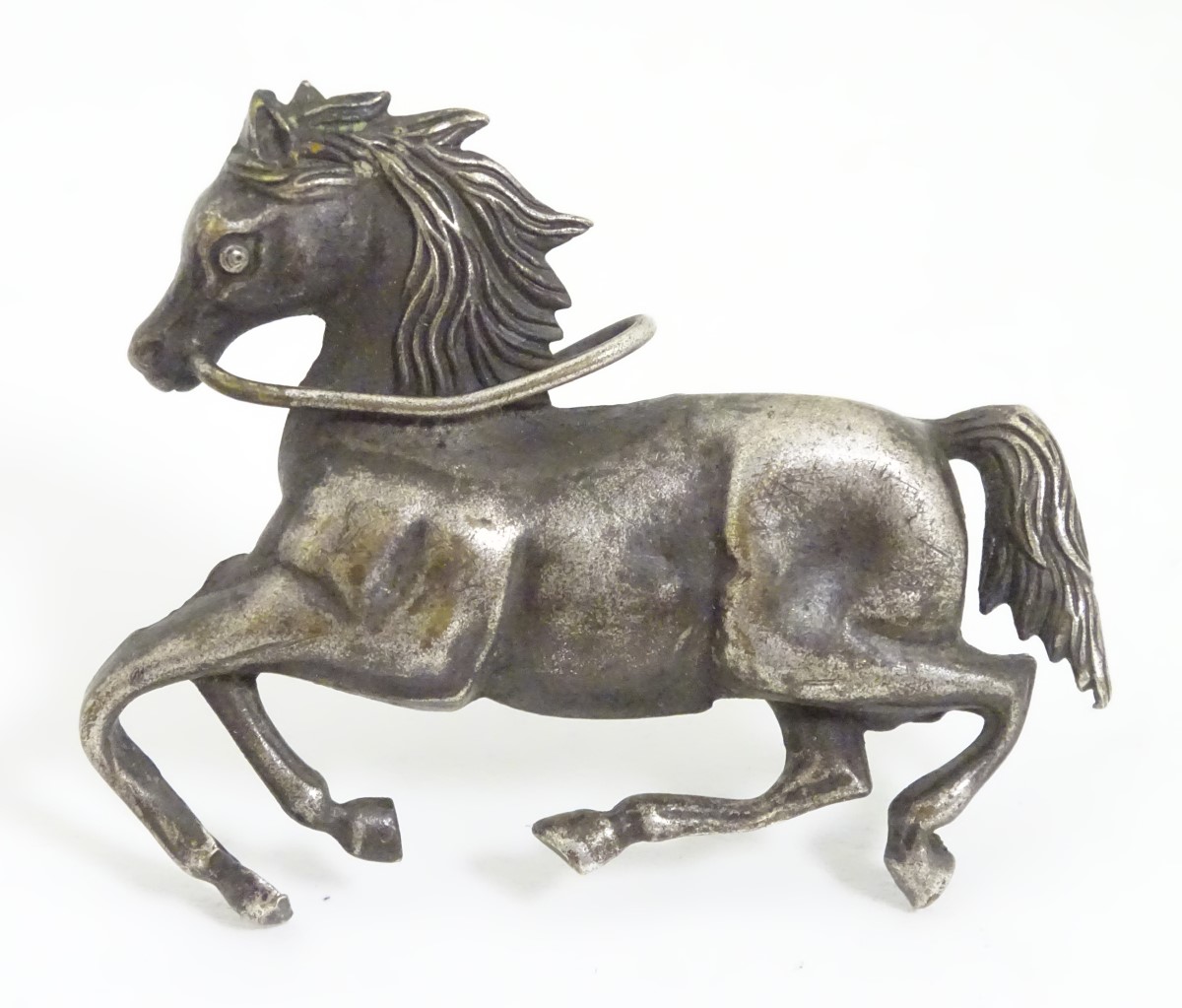 Equine Interest : A white metal brooch formed as a galloping horse. - Image 3 of 10
