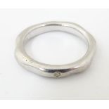 A silver ring set with diamonds CONDITION: Please Note - we do not make reference