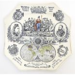 A commemorative octagonal plate celebrating Victoria, Queen & Empress,