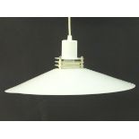 Vintage Retro: a Danish / Scandi hanging pendant lamp / light in white livery,