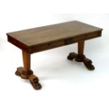 A mid 19thC mahogany library table / desk,