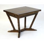 An early / mid 20thC oak draw leaf table designed by Arthur Romney Green,