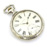 Pocket watch: A DOXA silver plate pocket watch with Arabic numeral and subsidiary seconds dial at