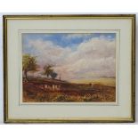 John Keeley, XIX, Watercolour, Cattle on the moor, Signed lower right.