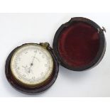 Baker 244 High Holborn London 1094: A gilt brass cased pocket barometer (Possibly for use by a