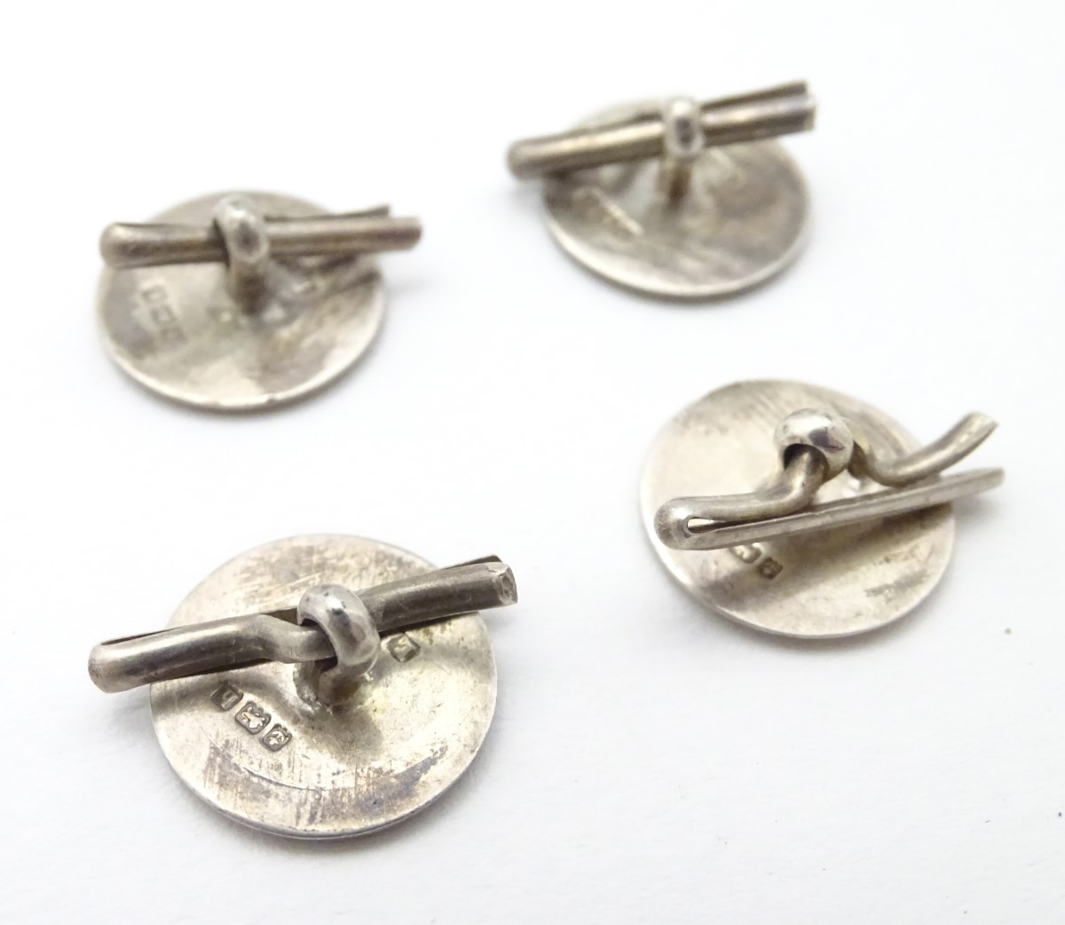 A set of 4 silver buttons hallmarked Birmingham 1907 maker Levi & Salaman. - Image 2 of 4