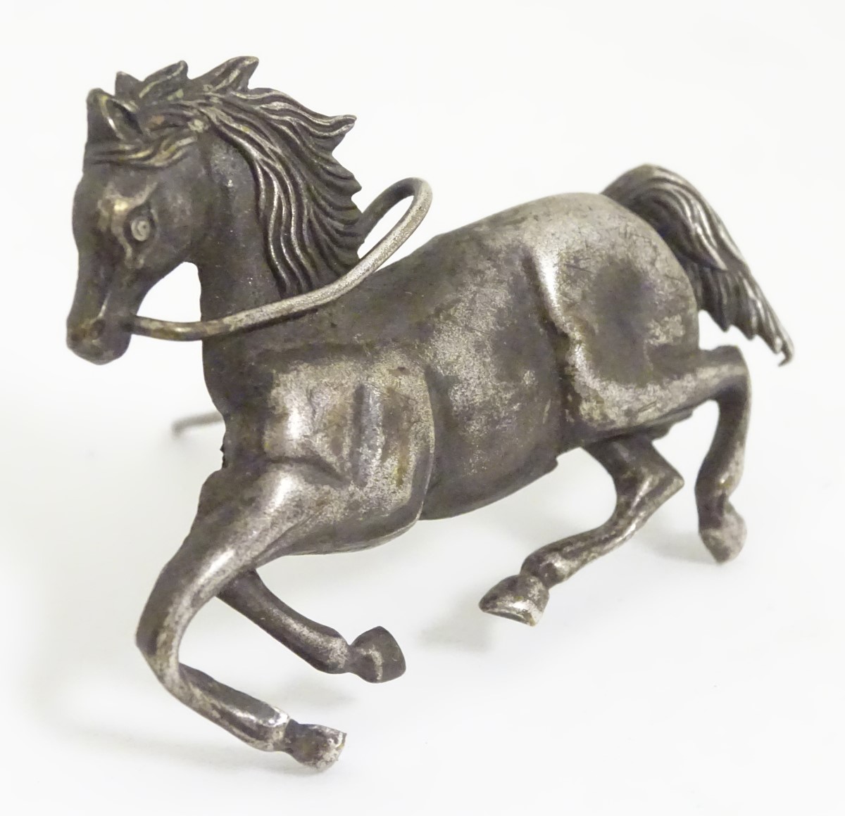 Equine Interest : A white metal brooch formed as a galloping horse. - Image 9 of 10