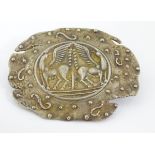 A Continental white metal brooch decorated with of Pegasus to centre.