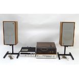 Vintage Retro: a mid-20thC Hifi sound system, comprising a Dual KA20 turntable,