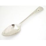Channel Islands Silver: A tablespoon with bright cut decoration, Guernsey c.