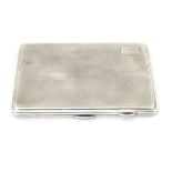 An Art Deco silver cigarette case with engine turned decoration maker Joseph Gloster Ltd 4 1/2" x 3
