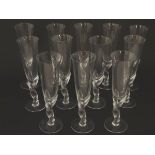 A boxed set of 12 'snow dove' champagne flutes by the House of Igor Carl Faberge, c. 1985.